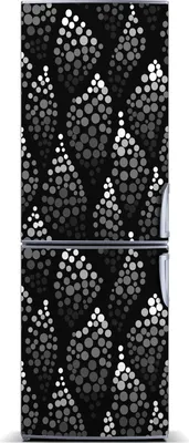 Immagine prodotto di Decorazione per frigorifero Tulup - Tappetino magnetico - 60 cm x 180 cm - Magnete da applicare al frigorifero - Motivo: pois bianchi e neri