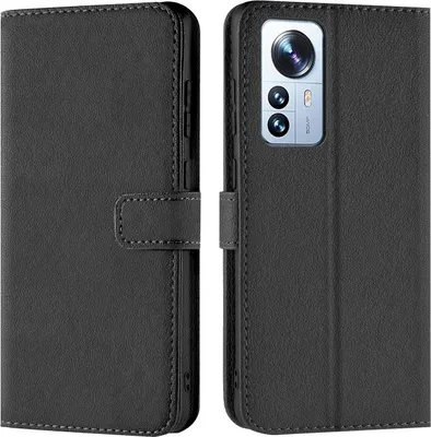 Produktbild von Conie Klapp Tasche für Xiaomi 12 Pro Kartenfach Rundumschutz Hülle in Schwarz