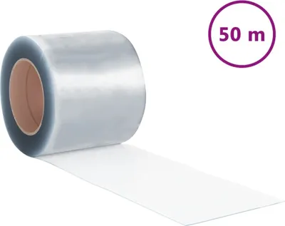Image de vidaXL Rideau de porte Transparent 200x1,6 mm 50 m PVC