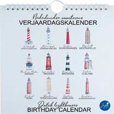 Produktbild von Geburtstagskalender Holländische Leuchttürme (20X20CM) - Joyin