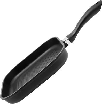 Produktbild von ELO Grillpfanne 28 x 28 cm ALUCAST, hochwertige Pfanne aus Aluminium mit Antihaftbeschichtung, Pfanne für Glaskeramik-, Gas-, Elektro-, Induktionsherde - spülmaschinengeeignet, Farbe: Schwarz