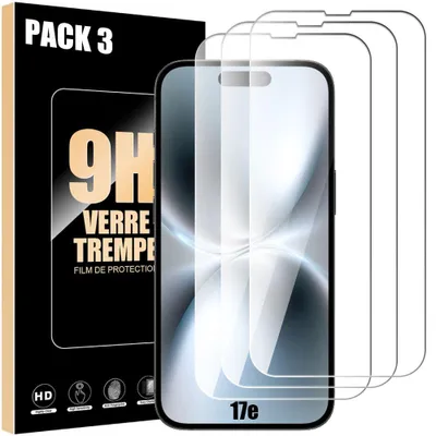 Image de Verre Trempé pour iPhone 17e - 3 Protection d'écran 9H Antichoc Anti-Rayures Solide