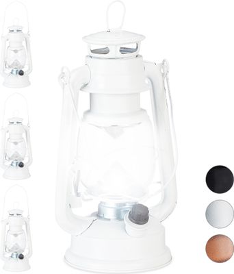 relaxdays 4 x Sturmlaterne LED weiß