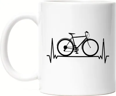 Produktbild von Fahrrad Tasse Heartbeat Geschenk Fahrradfahrer Radfahrer Fahrradfahrerin mit Fahrradmotiv Bike Geschenkidee