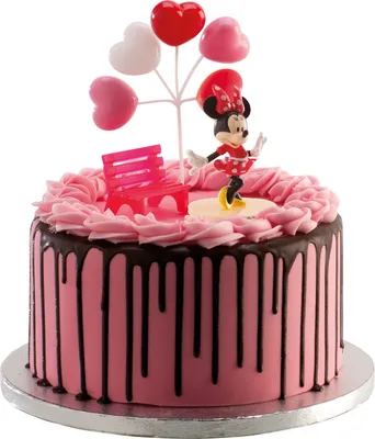 Produktbild von Minnie-Tortenaufsatz mit Luftballons und Bank