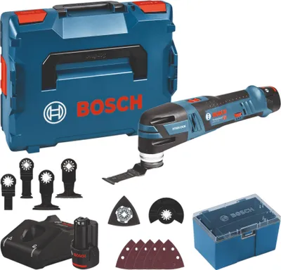 Image de Bosch GOP 12V-28 Professional Multi Cutter 12 V ( 06018B5006 ) + 2 batteries 3,0 Ah + chargeur + L-Boxx