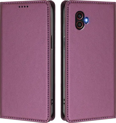 Obrázek produktu pro Kožené pouzdro pro Samsung Galaxy XCover6 Pro, magnetické flipové pouzdro zPolyuretankůže se stojánkem Fialová