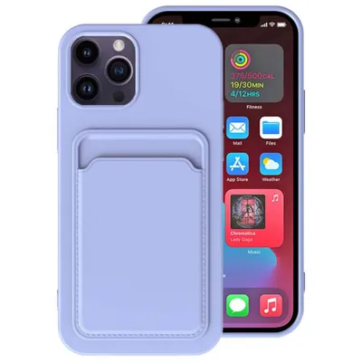 Produktbild von Smartphonica iPhone 13 Pro Max Silikonhülle mit Kartenhalter - Lila