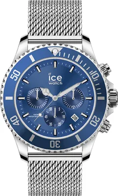 Produktbild von Ice-Watch - ICE steel Mesh blue Chrono - Blaue Herrenuhr mit Metallarmband - Chrono - 017668 (Large) …