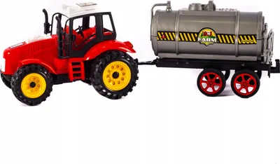 Produktbild von Spielzeug Traktor mit Tankwagen & Friktionsantrieb - Realistisches Bauernhof Fahrzeug Set 32cm