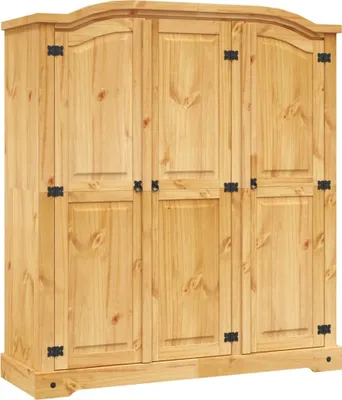 Produktbild von Kleiderschrank Mexiko-Stil Kiefernholz 3 Türen