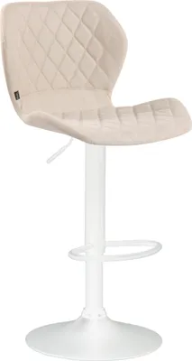 Produktbild von CLP Barhocker Cork Stoff höhenverstellbar und 360 Grad drehbar creme Gestell Farbe weiß