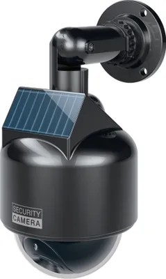 Produktbild von BASI - KA 312 - CCD Solar-Kamera-Attrappe - Überwachung - täuschend echte Nachbildung - mit rotem Blinklicht - IP23 - inkl. Befestigungsmaterial und aufklebbares Warnschild - 1000-0312