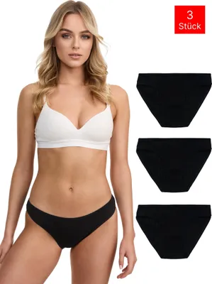 Produktbild von Tazzio Damen Slip 3er-Pack F941 (Schwarz, M)