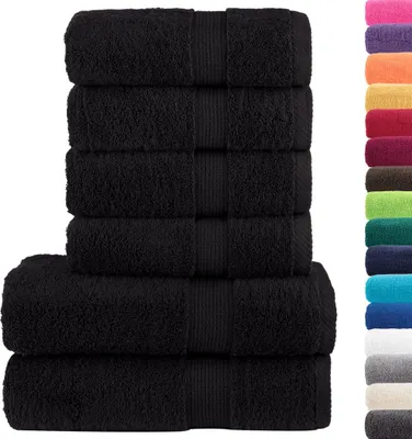 Zdjęcie produktu dla vidaXL 6-częściowy zestaw ręczników premium SOLUND czarny 600 g/m²