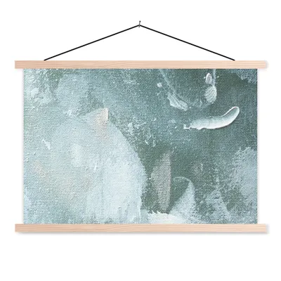 Produktbild von MuchoWow® Textilposter Acrylfarbe - Abstrakt - Design 120x80 cm mit holzfarbenen Rahmen - Aufhängeset