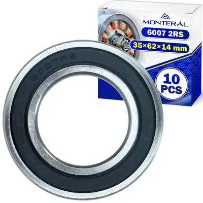 10 Kugellager 6007 2RS, 35x62x14 mm, doppelt abgedichtet