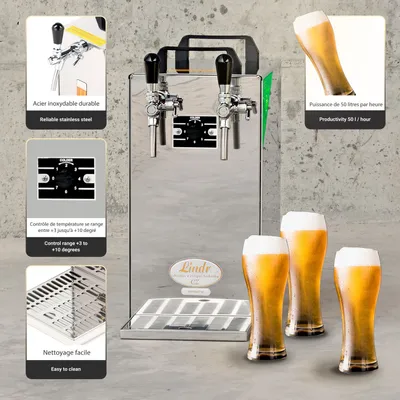 Produktbild von Zapfanlage - Kontakt 40 Bierzapfanlage 2-leitig Trockenkühler, Durchlaufkühler 50 Liter/h, Green Line
