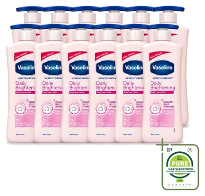 Obrázok produktu pre 12 kusov pleťového mlieka Vaseline Even Tone Daily Brightening pre telo, objem 600 ml - veľké balenie