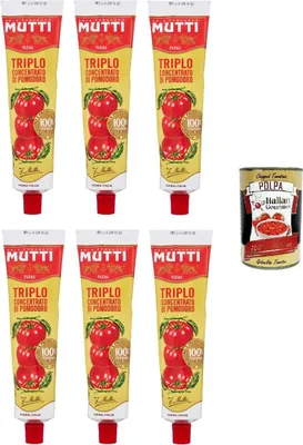 Produktbild von Mutti Triplo concentrato di Pomodoro Tomatenkonzentrat 6x 185gr + Italian Gourmet polpa 400g