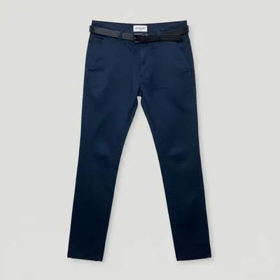 Produktbild von Lindbergh Herren Chino Hose Classic Fit Navy Blau Gr. 29/32 inkl. Gürtel