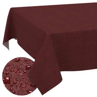 Tischdecke 140x200cm Rechteckig Bordeaux DanceDirty abwaschbar Leinenoptik wetterfest, Hauptbild