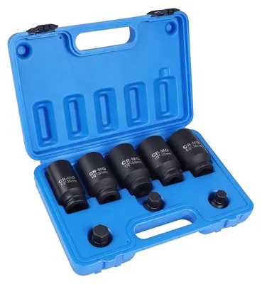 8-tlg. 1/2 Zoll Mehrzahn-Steckschlüsselsatz, 30-36 mm, 6-kant 14-19 mm