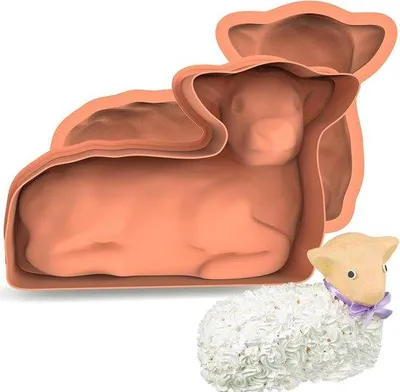 Produktbild von Famanu Silikon 3D Backform - 30,5 cm - Lammform für Ostern