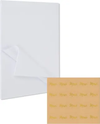 Obrázok produktu pre Tkaninový papier s nálepkami ďakovné listy biely 40 x 60 cm 40 kusov