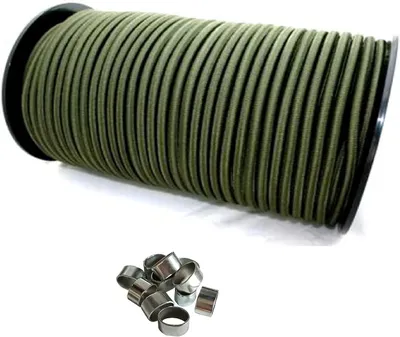Produktbild von Expanderseil 10 mm in Olivgrün mit 10 Würgeklemmen, 10 m