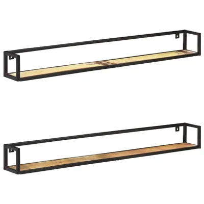 Immagine prodotto di Mensole a muro 2 pezzi 17 x 160 x 17 cm in legno massiccio antico