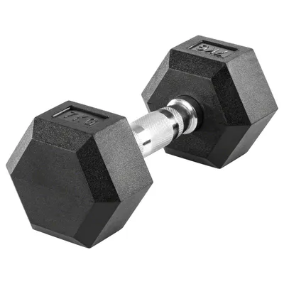 Produktbild von Hex Kompakthantel aus Gummi, 7 kg, Hexagon-Hantel