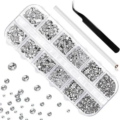 Zdjęcie produktu dla Kryształki do paznokci akrylowe zestaw 1440 szt. ozdoby DIY