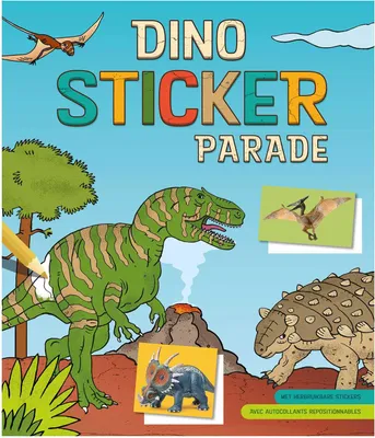 Produktbild von Dinosaurier Mal- und Stickerbuch aus der Serie Sticker Parade mit Malvorlagen für Kinder