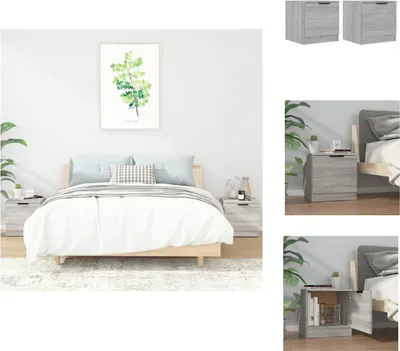 Obrázek produktu pro vidaXL Noční stolky 2 ks. Grey Sonoma 40x39x40 cm - Noční stolky