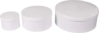 Produktbild von Rayher Pappmaché Boxen mit Deckel, weiß, 3er-Set, rund, 10 – 23,8 cm ø, verschiedene Höhen, Pappboxen, Geschenkboxen, Karton,, Aufbewahrungsboxen, Schachteln, 67339102
