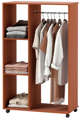 Produktbild von Kleiderschrank, mobile Aufbewahrungseinheit, Spanplatte, Walnuss-Finish