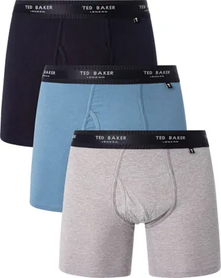 Produktbild von Ted Baker 3er-Pack aus Baumwoll-Stretch-Boxershorts, Blau L