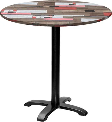 Produktbild von Runder Tisch Ø 80 cm – Modell Bazila aus rotem Holz