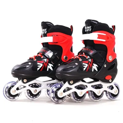 Produktbild von Rollschuhe Verstellbar Inliner Leucht Inlineskates für Mädchen/Jungen mit Leuchtenden Rädern,für Mädchen/Jungen und Anfänger LB6-M