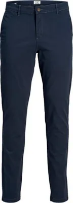 Produktbild von Jack & Jones 12174309, Chino, Erwachsener, Blau, Baumwolle, Elasthan, Nicht bleichen, Feinwäsche (30°C)