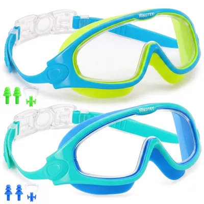 Zdjęcie produktu dla Okulary pływackie dla dzieci z ochroną UV i powłoką antyprzeciwmgielną (zestaw 2 sztuk)