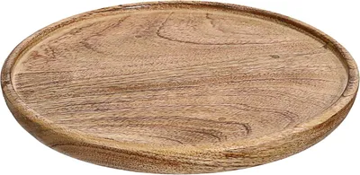 Produktbild von Runder Dekoteller aus Mangoholz | Ø30x2,5cm | rustikale Dekoschale als Naturprodukt | Holzdekoration und Holzteller für die Wohndekoration (Ø30cm)