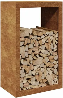 Imagen del producto de Silecomplaza - Estantería exterior para leña, estante de metal para leña, soporte para leña, cobertizo para leña, soporte para leña, cesta para leña, almacenamiento de madera, ayuda para apilar madera para jardín y terraza, 60x40x100 cm, acero corten
