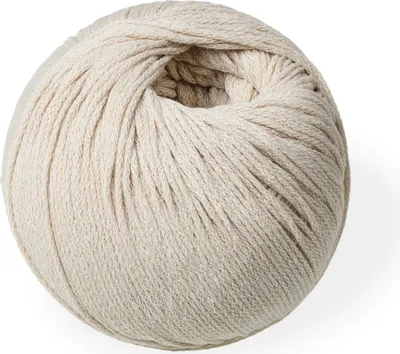 Produktbild von Beige Geflochtene Baumwollgarn 100g 200 m, Recyceltes Baumwollgarn