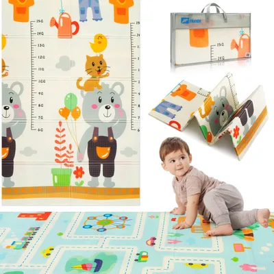 Obrázok produktu pre HUMBI hracia podložka detská plaziaca podložka XPE pena obojstranná plochá tyč vodotesná extra veľký koberec detská podložka 120x180 meria ulice
