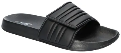 Produktbild von American Club NH210, Herren Pantoletten Klettverschluss leicht Badeschuhe rutschhemmend, Schwarz 42