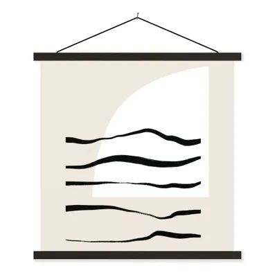 Produktbild von MuchoWow® Textilposter Abstrakt - Linie - Pastell 120x120 cm mit schwarzem Rahmen - Aufhängungsset