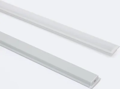 Produktbild von Aluminiumprofil Einbau für LED Streifen bis 12 mm Weiß 2 m Weiß transluzent
