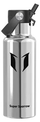 Produktbild von Sparrow Trinkflasche Kinder 500ml - Thermobecher Edelstahl - FlipFlow Trinkflaschen mit Strohhalm - BPA-Frei Thermoskanne, Thermosflasche für Sport, Travel, Schule, Outdoor